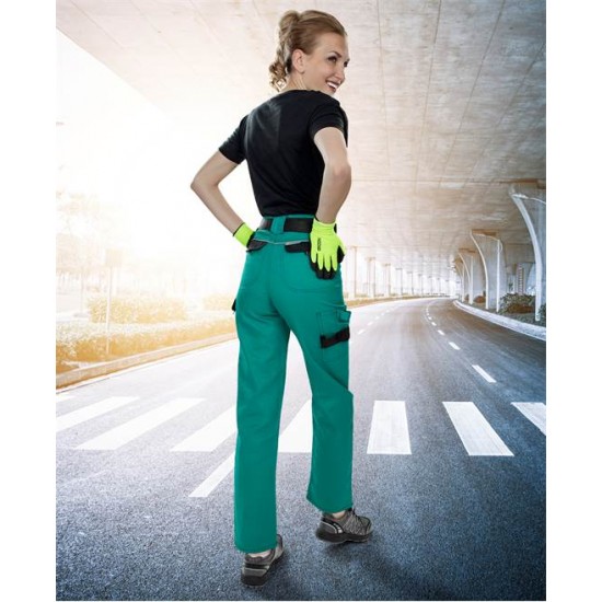 Pantaloni de lucru dama verde COOL TREND, 100% bumbac, 260gr/mp - ARDON