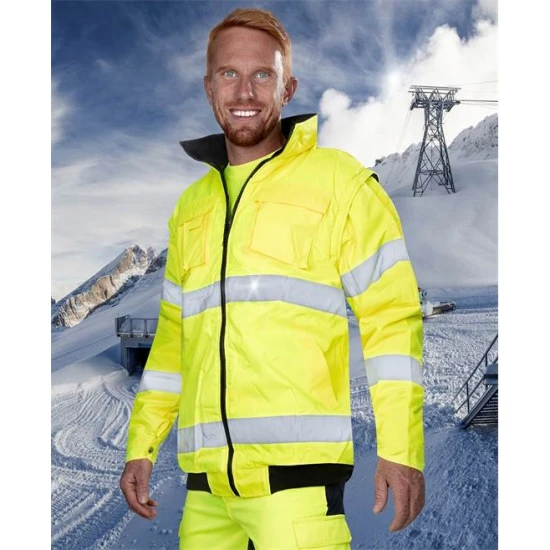 Jachetă, geacă reflectorizanta de iarnă, 2 în 1 cu mâneci detașabile Jachetă, geacă reflectorizanta de iarnă, 2 în 1 cu mâneci detașabile